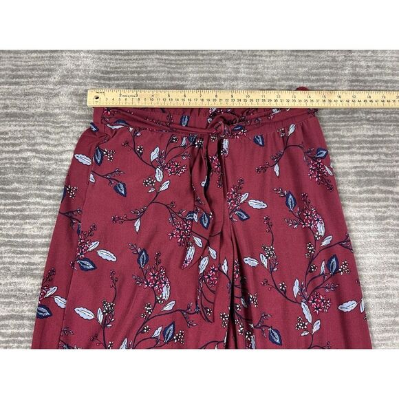 Pink‎ Rose Pajama Pants Womens Medium Red Floral Polyester Blend - Picture 4 of 12